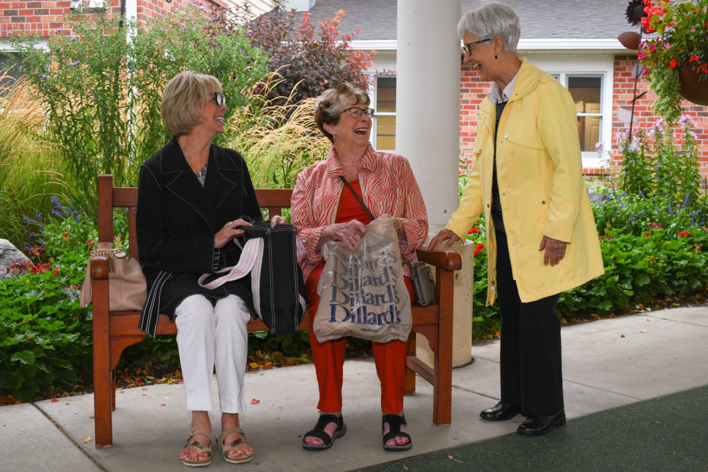 Residents of the Mission Ridge Senior Living Community enjoying each other's company