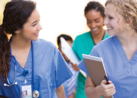 nursing apprentice fellows walking to class